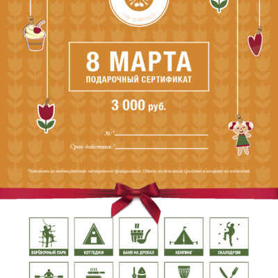 8 марта - 3000 руб